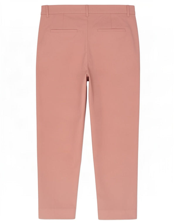 Marks & Spencer Womens Tapered Chino Trousers UK 18 XL W38 L27 Pink Cotton