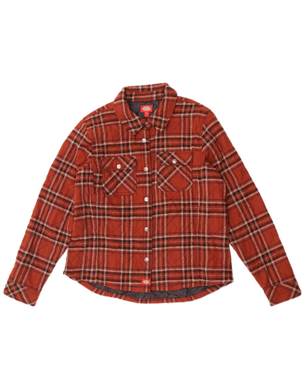 Dickies Camicia in flanella da boscaiolo da donna UK 16 Grande cotone scozzese marrone