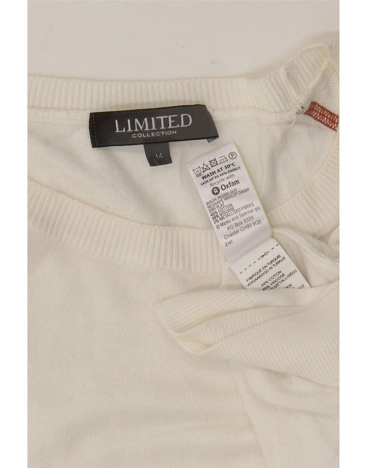 Maglione maglione con scollo a barca da donna Marks & Spencer UK 14 grande bianco