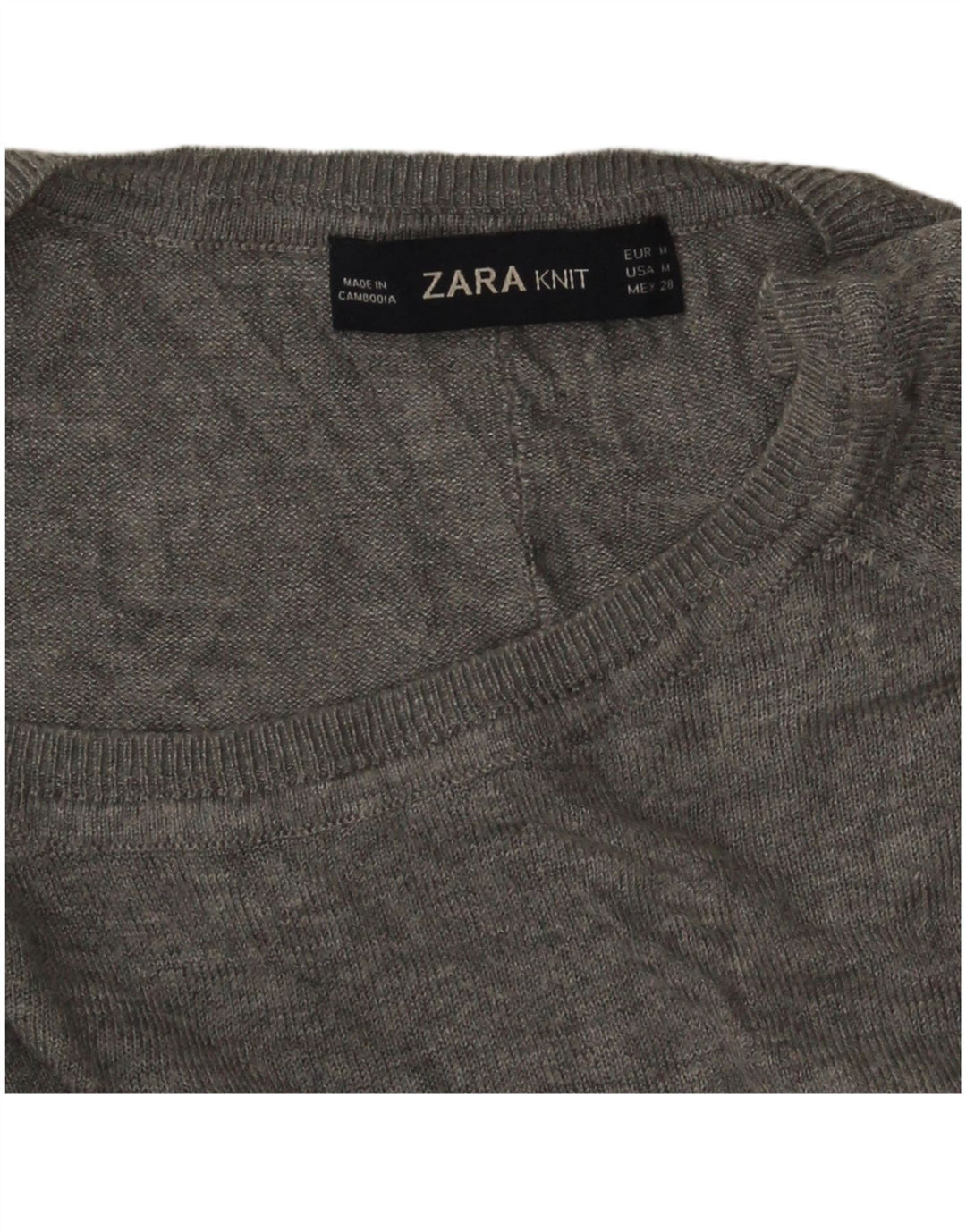 Maglione maglione con scollo a barca da donna Zara UK 14 Grigio medio