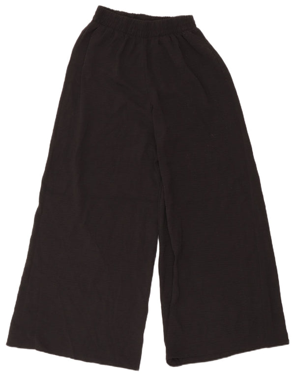 Pantaloni casual a gamba larga da donna Zara piccoli W26 L28 poliestere nero