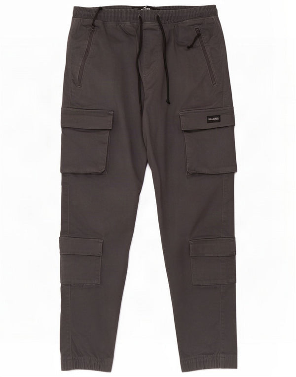 Hollister Pantaloni cargo da jogging da uomo medi W32 L29 Grigio Cotone
