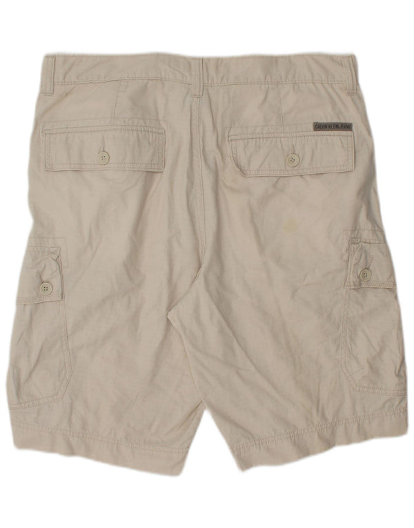 Pantaloncini cargo da uomo Calvin Klein W34 Large in cotone beige
