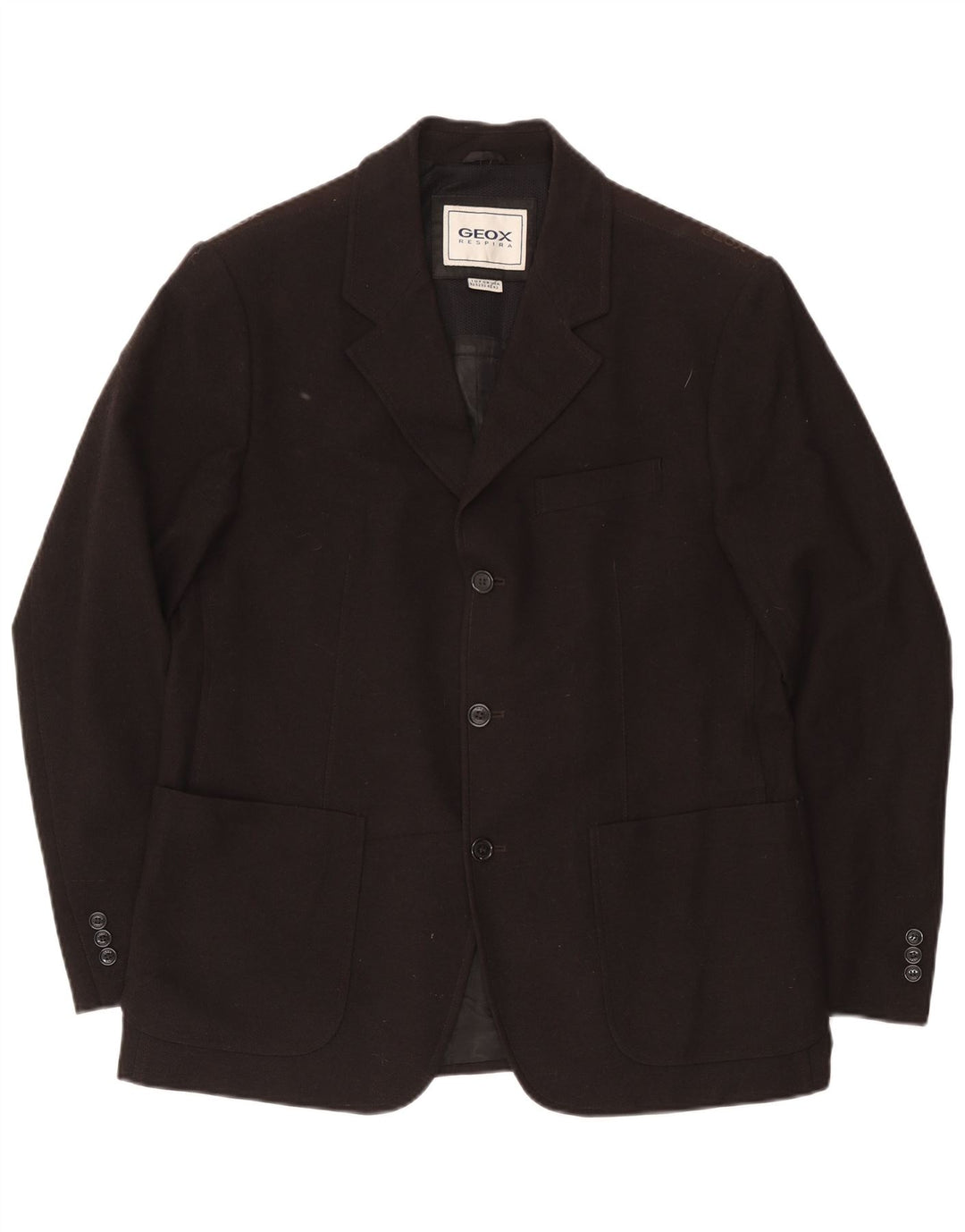 Geox Giacca da uomo Respira a 3 bottoni in lana nera UK 42 XL