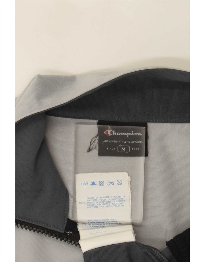 Giacca da tuta da uomo Champion in poliestere color block grigio medio