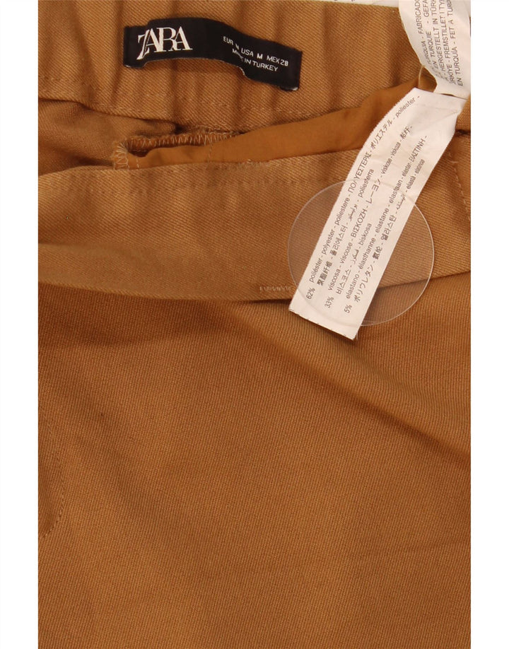 Pantaloni corti slim da donna Zara medi W28 L25 poliestere marrone