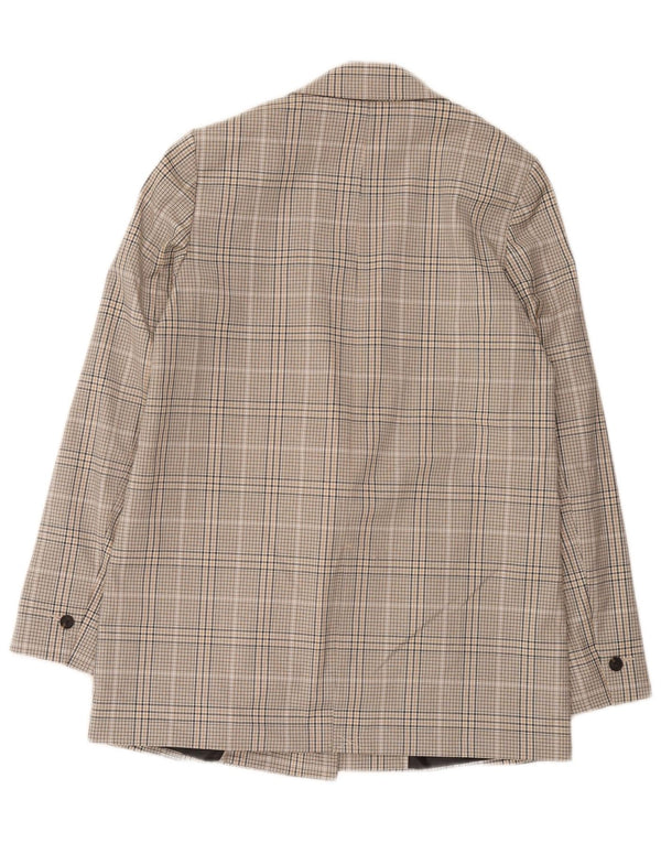 Giacca blazer oversize doppio petto da donna Zara UK 6 XS grigio a quadri