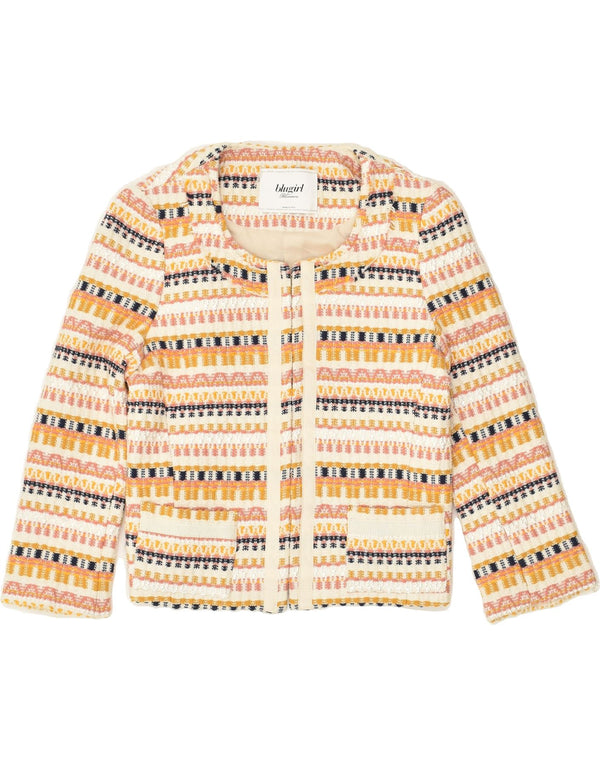 BLUGIRL BLUMARINE Giacca blazer da donna IT 38 XS Beige Fair Isle Cotton