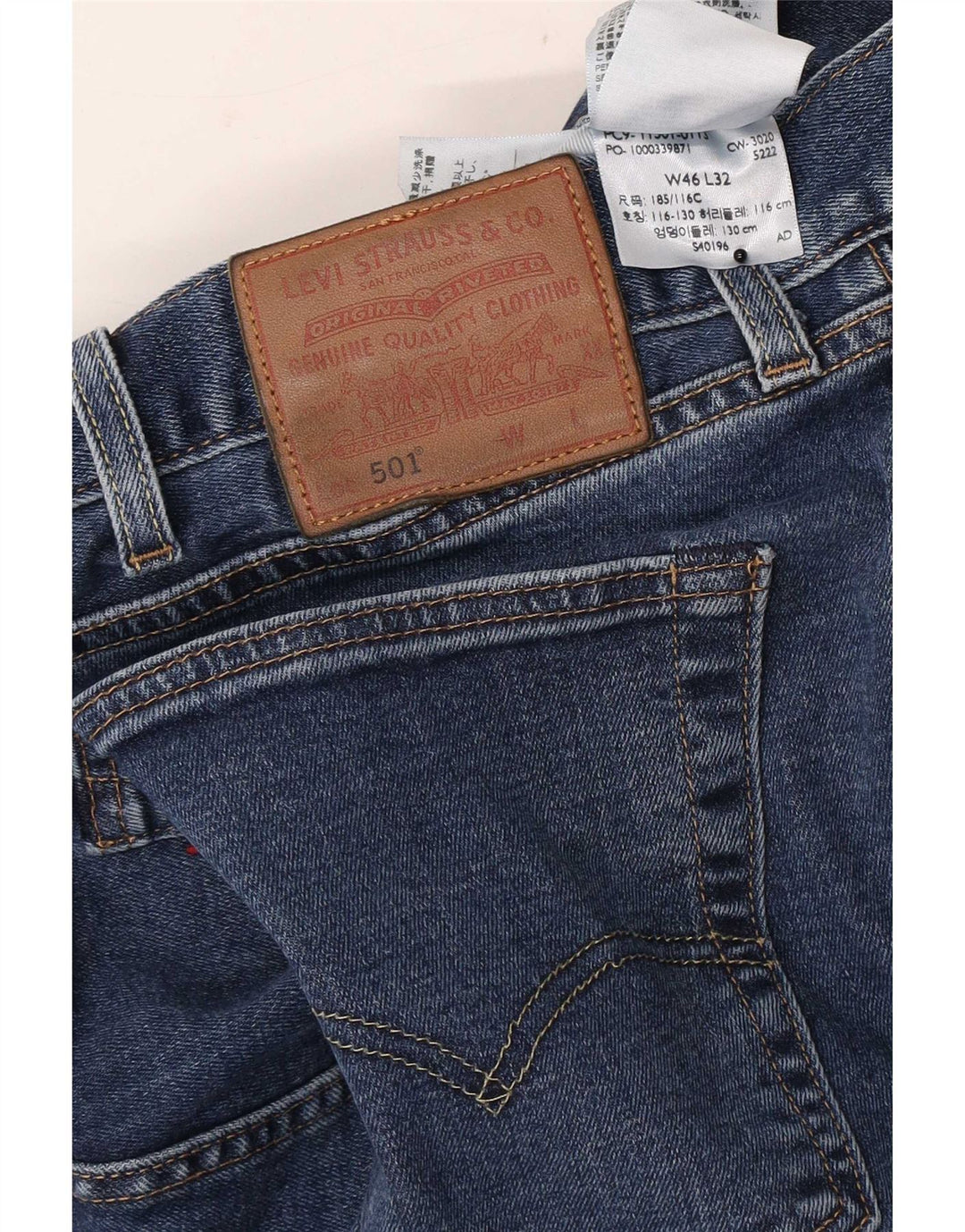 Levi's Uomo 501 Jeans dritti W46 L29 Cotone Blu