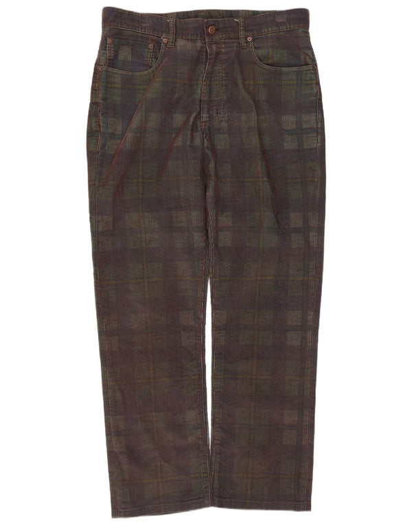 Pantaloni di velluto a coste da uomo Marlboro Classics W34 L29 a quadri multicolore