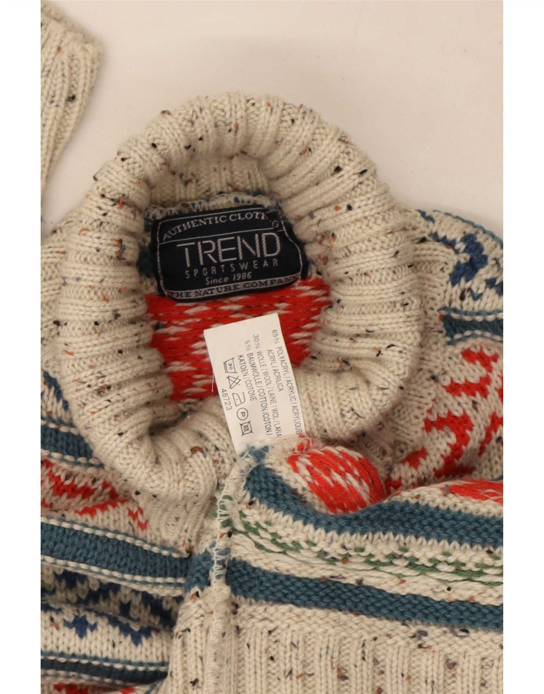 Maglione da uomo Trend con collo alto, grigio medio, acrilico Fair Isle