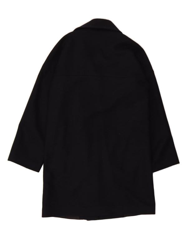 FARHI Womens Oversized Overcoat UK 10 Small Navy Blue Wool