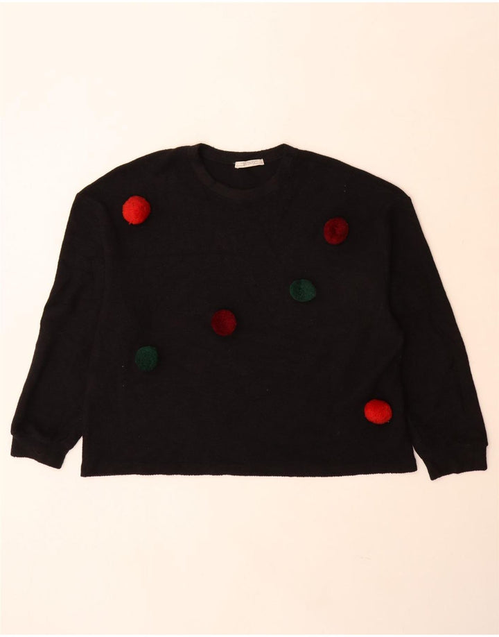 Felpa oversize da donna Zara UK 10 piccolo pois nero