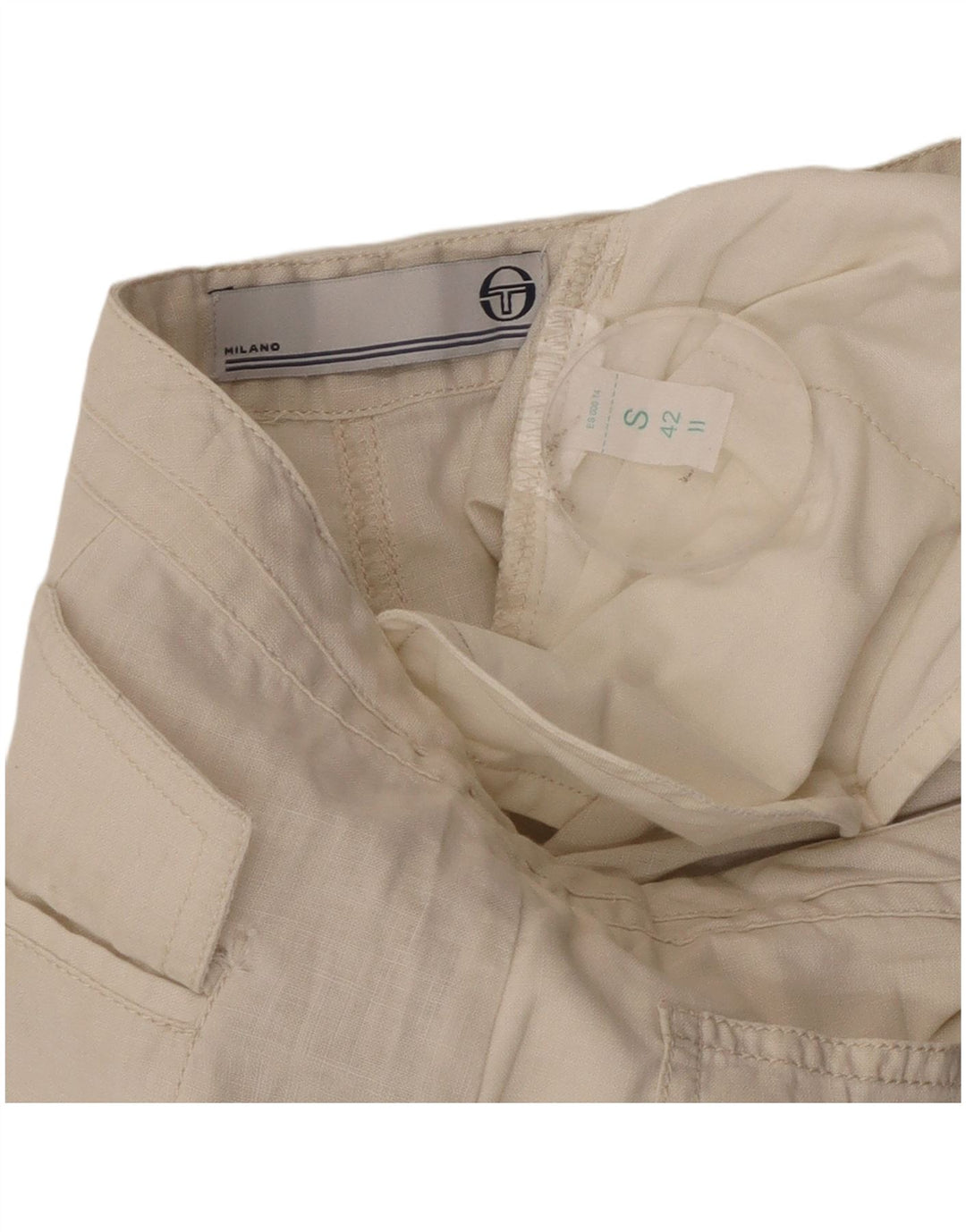 Pantaloni capri da donna vestibilità ampia Sergio Tacchini piccoli W30 L22 Beige