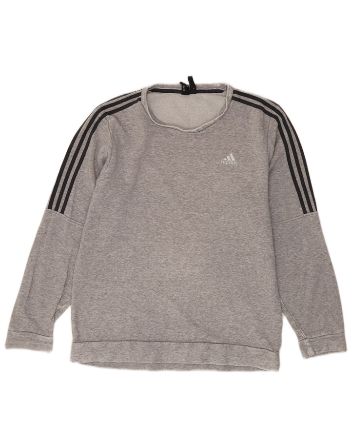 Felpa da uomo ADIDAS maglione grande cotone chiazzato grigio