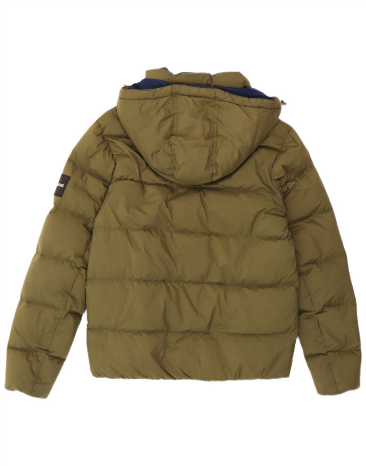 Giacca imbottita con cappuccio da uomo Calvin Klein Jeans UK 36 piccola poliestere kaki