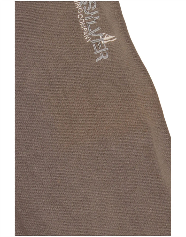 Maglione con cappuccio e zip grafica da donna QUIKSILVER UK 14 grande cotone grigio