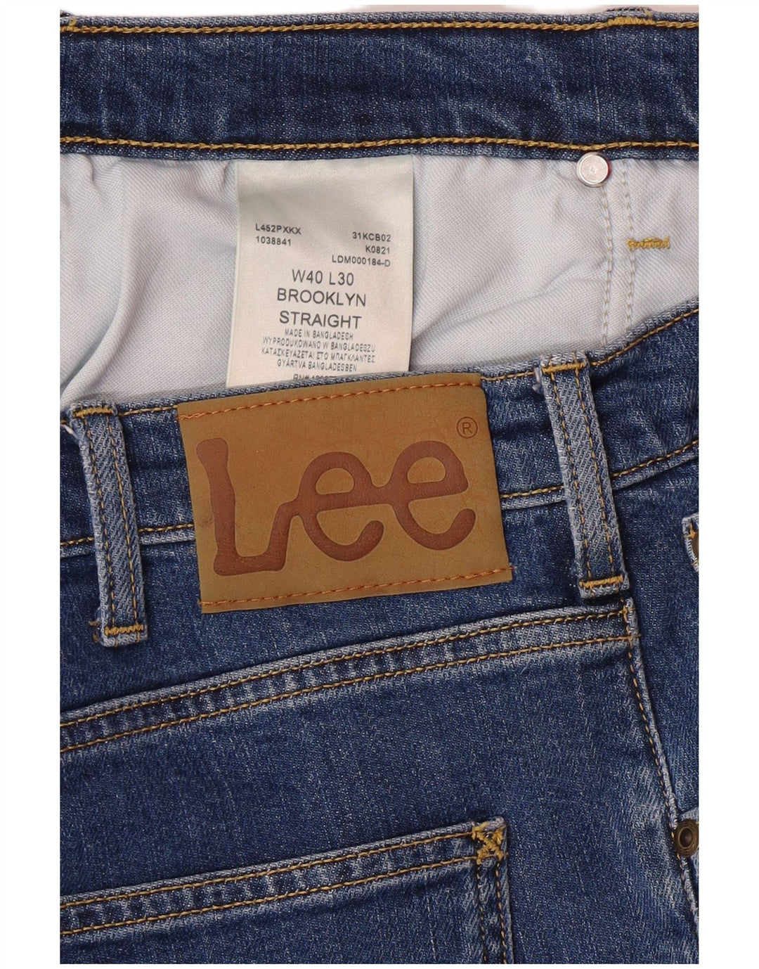 Jeans dritti da uomo LEE Brooklyn W40 L30 in cotone blu
