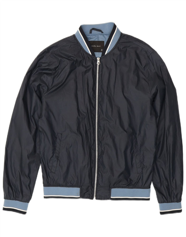 Giubbotto bomber da uomo Zara UK 40 Large in poliestere color block blu navy