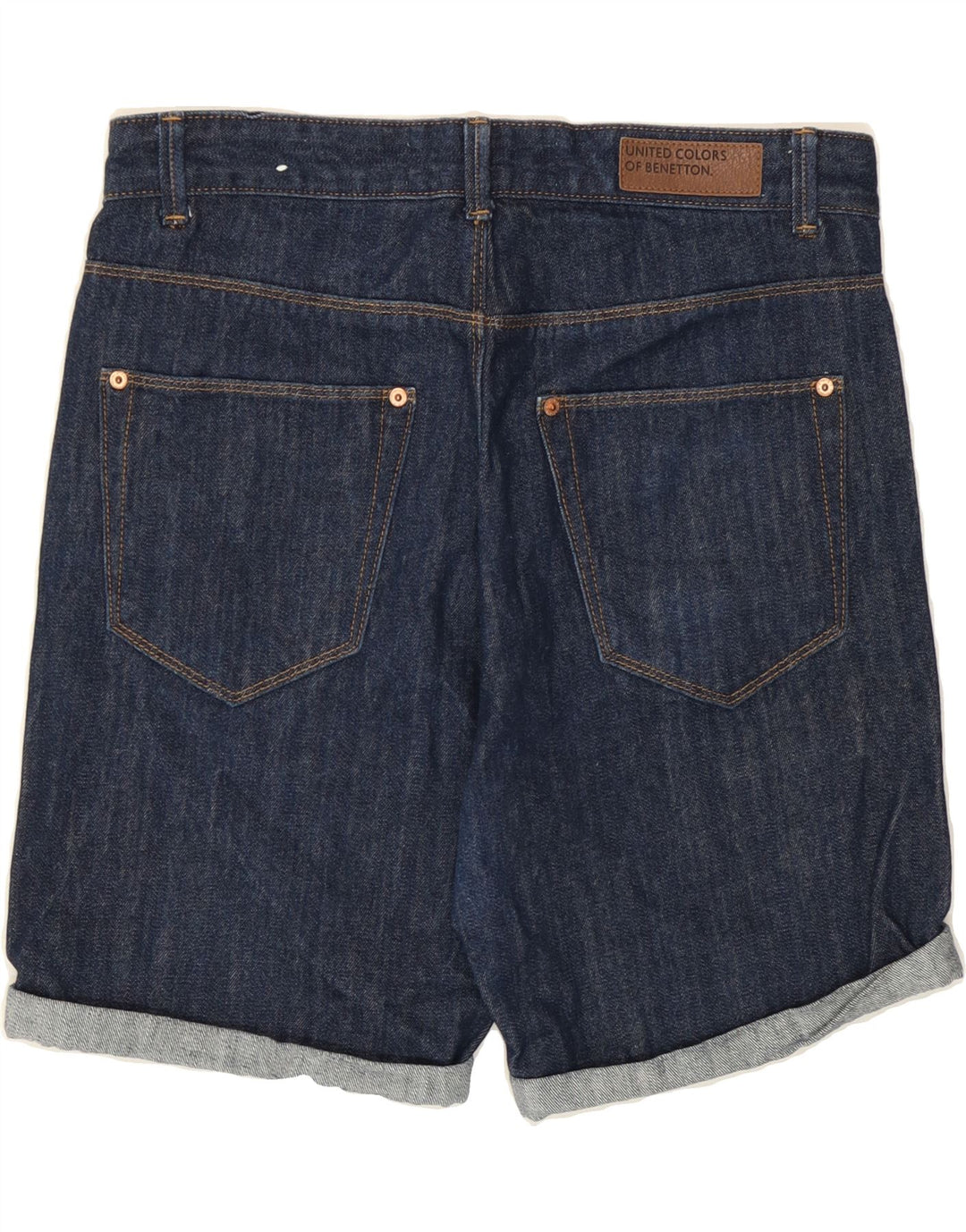 BENETTON Womens Denim Shorts W32 Medium Navy Blue Cotton Vintage Benetton and Second-Hand Benetton from Messina Hembry 
