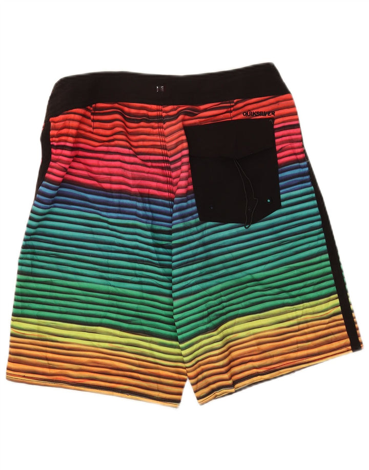Pantaloncini da bagno da uomo Quiksilver in poliestere a righe multicolori medio