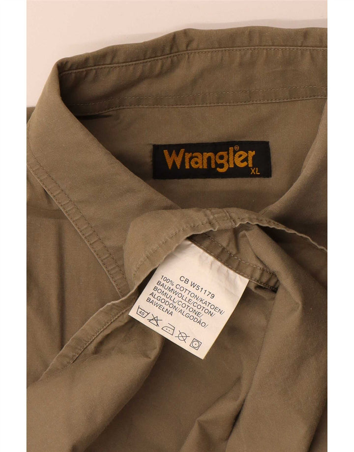 Camicia a maniche corte da uomo Wrangler XL in cotone kaki
