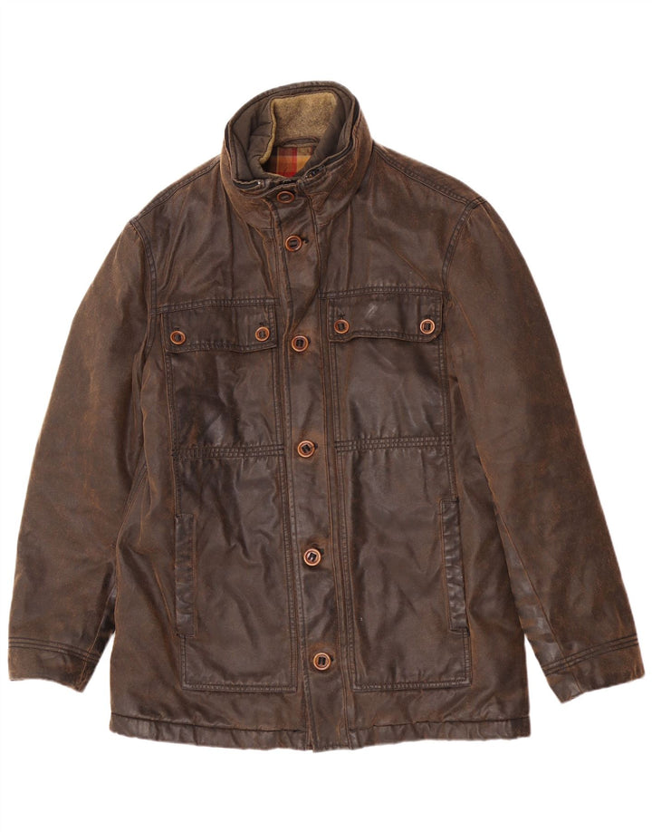 Giacca utility da uomo Marlboro Classics UK 40 Large Marrone Cotone Classico
