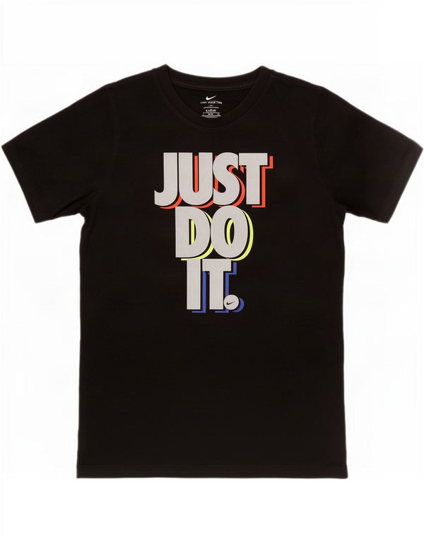 T-shirt grafica da ragazzo Nike Top 13-14 anni XL cotone nero