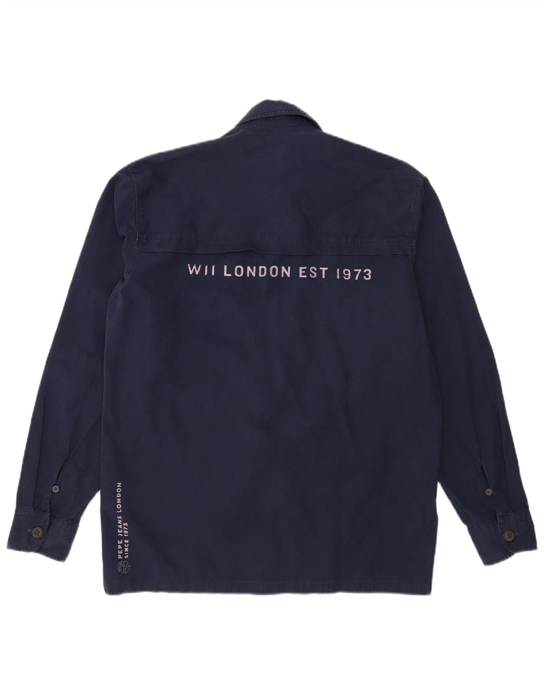 PEPE JEANS Camicia grafica da uomo piccola in cotone blu navy