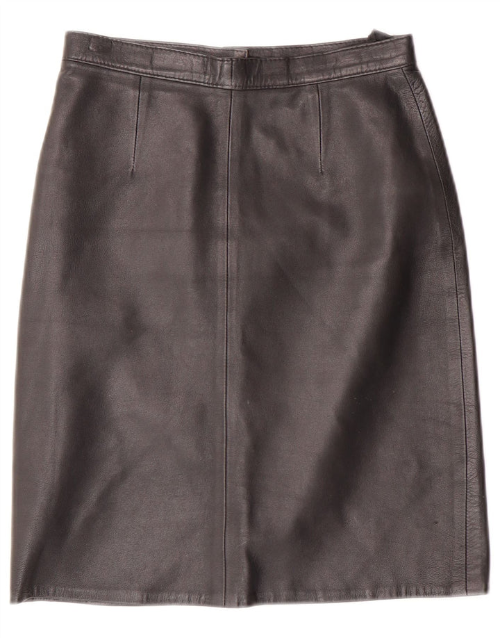 Gonna in pelle da donna VINTAGE IT 38 XS W24 Nera