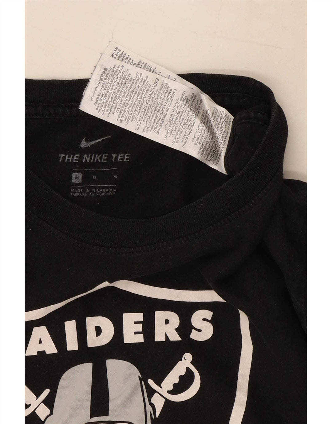 T-shirt grafica da uomo Nike Raiders Top in cotone nero medio