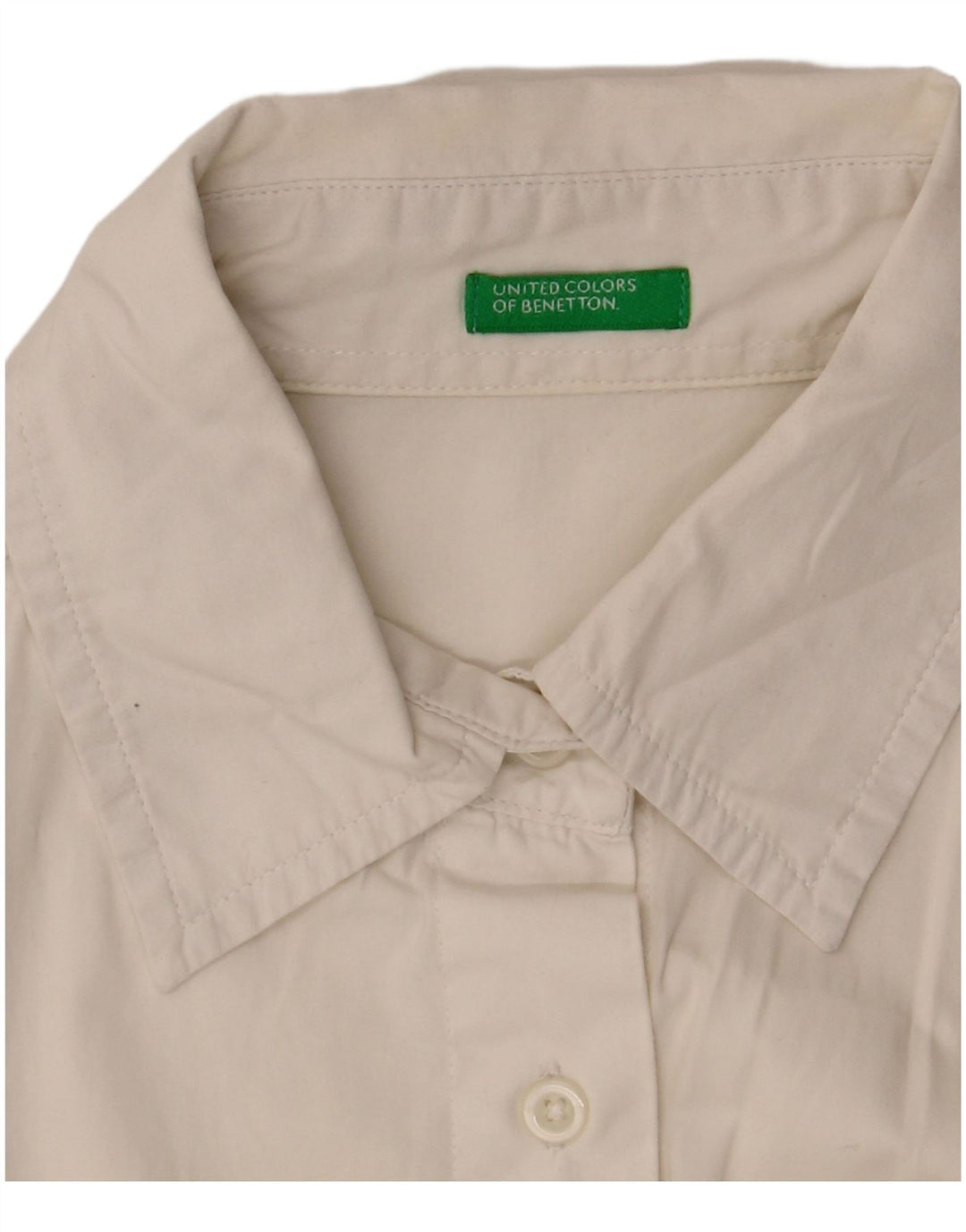 Camicia a maniche corte da donna Benetton UK 10 Small Bianca
