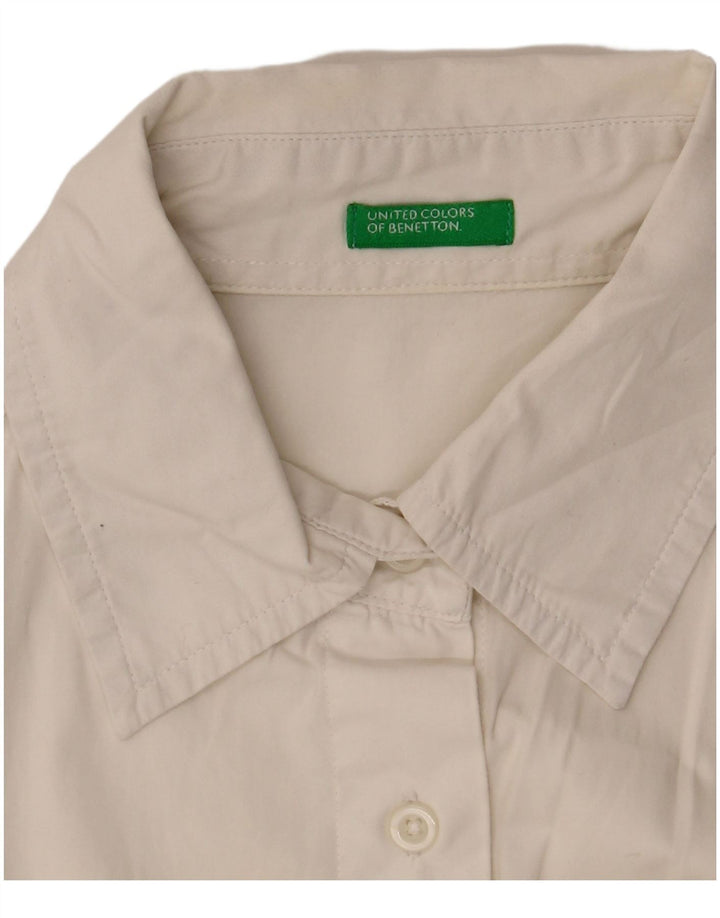Camicia a maniche corte da donna Benetton UK 10 Small Bianca