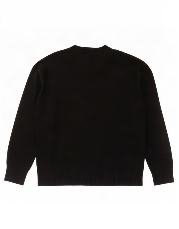 Maglione Zara da uomo girocollo grande in viscosa nera