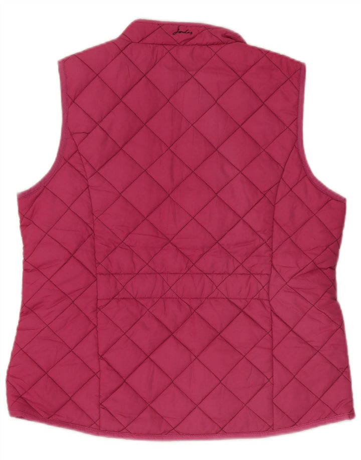 JOULES gilet trapuntato da donna UK 14 grande rosa poliestere
