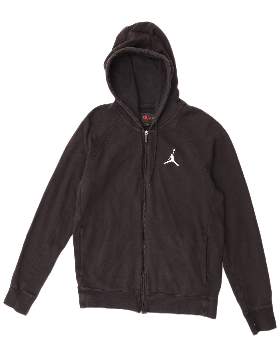 Felpa con cappuccio e zip Jordan da uomo in cotone nero medio
