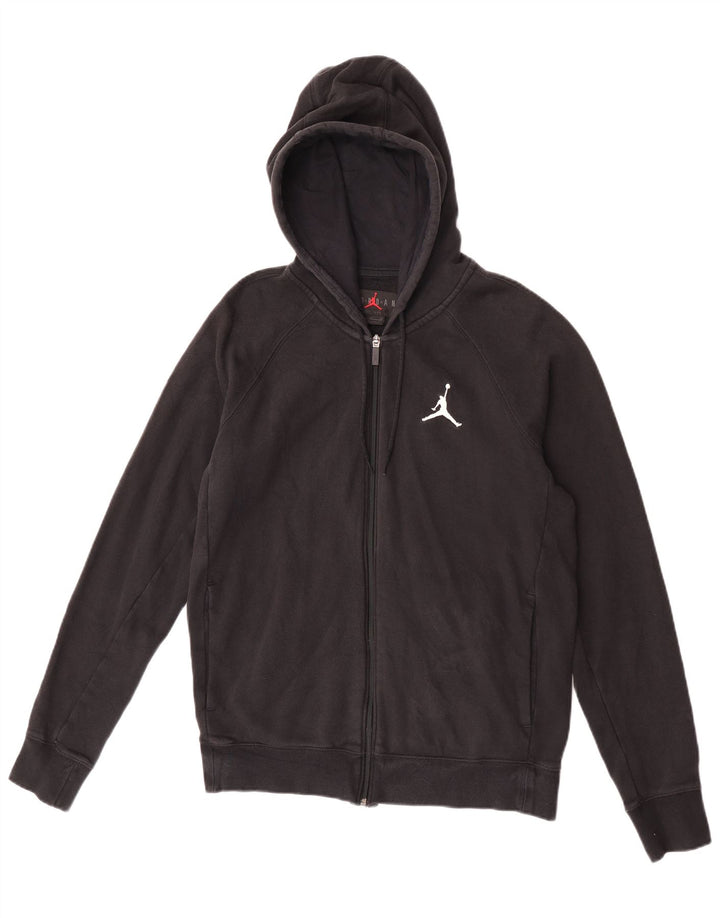 Felpa con cappuccio e zip Jordan da uomo in cotone nero medio