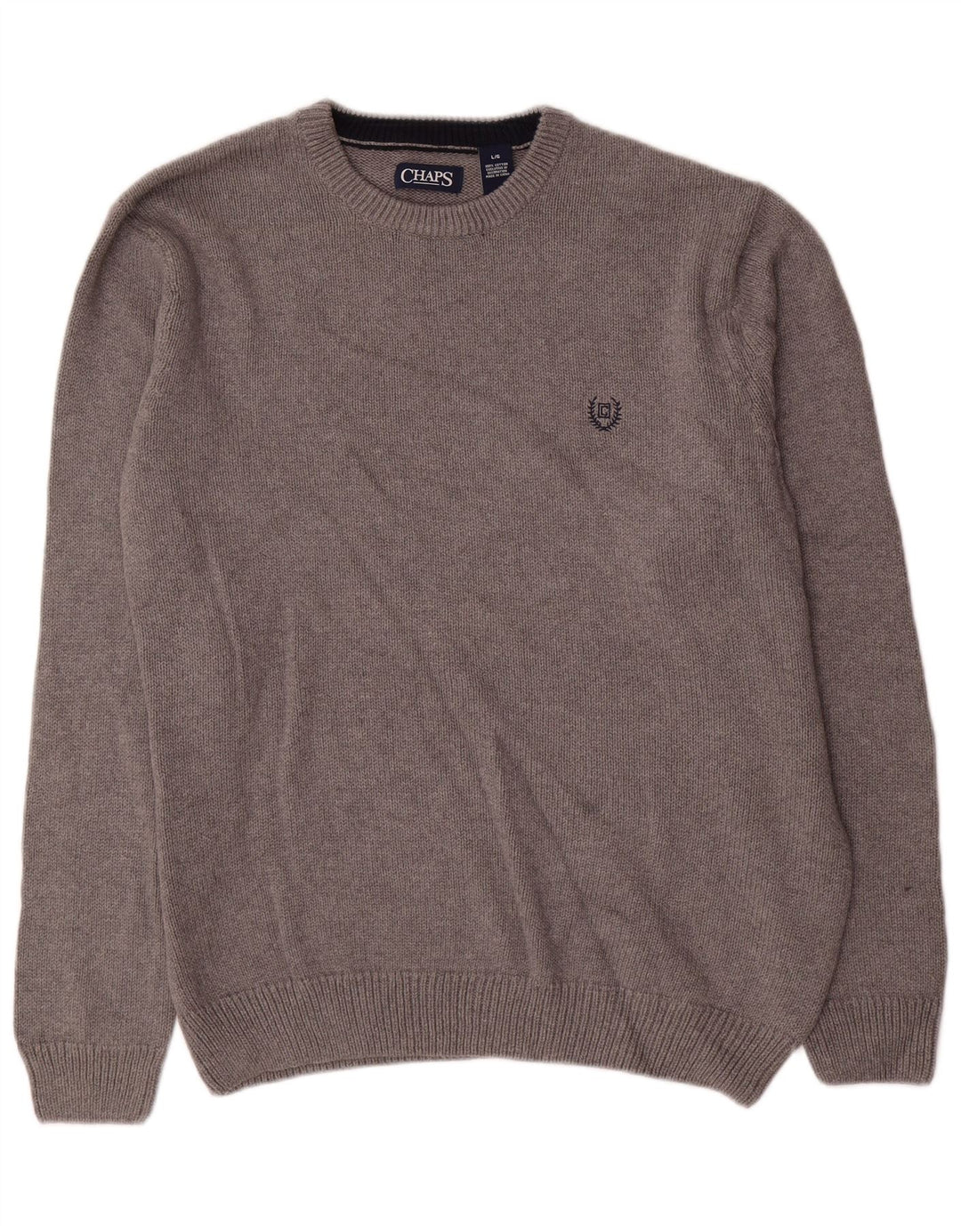 Maglione maglione girocollo da uomo CHAPS grande in cotone grigio