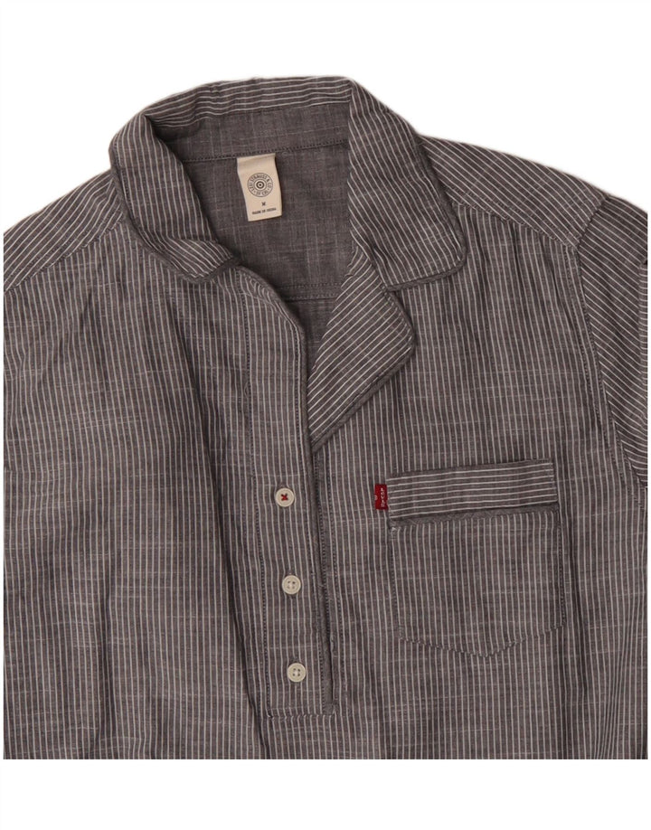 Abito camicia pullover da donna Levi's UK 14 Cotone gessato grigio medio