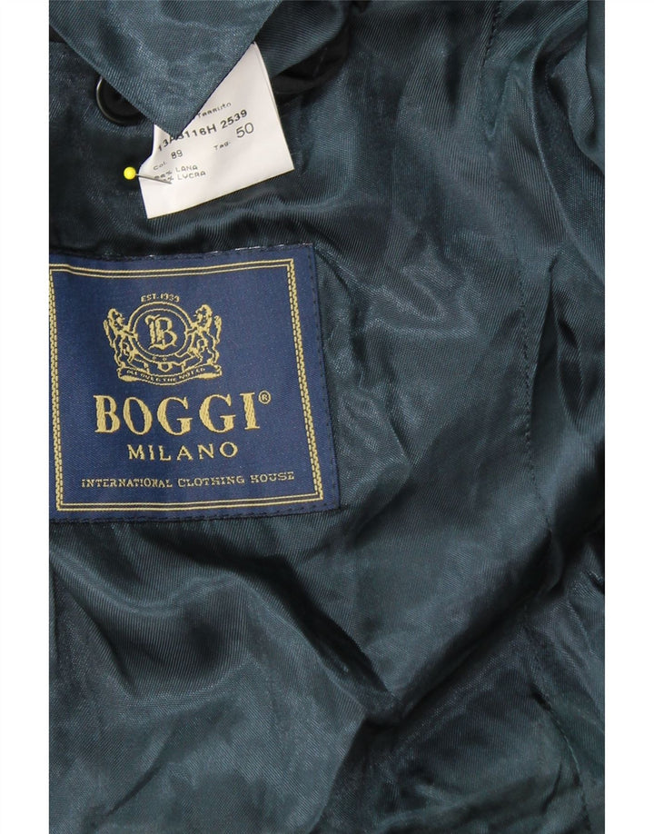 Giacca blazer da uomo a 3 bottoni BOGGI IT 50 grande lana a righe nere