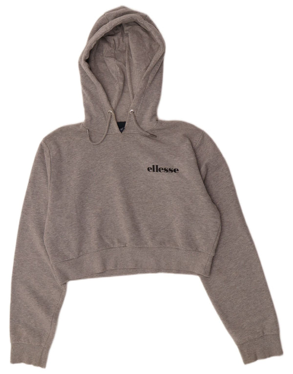 Maglione corto con cappuccio da donna Ellesse UK 12 Cotone screziato grigio medio