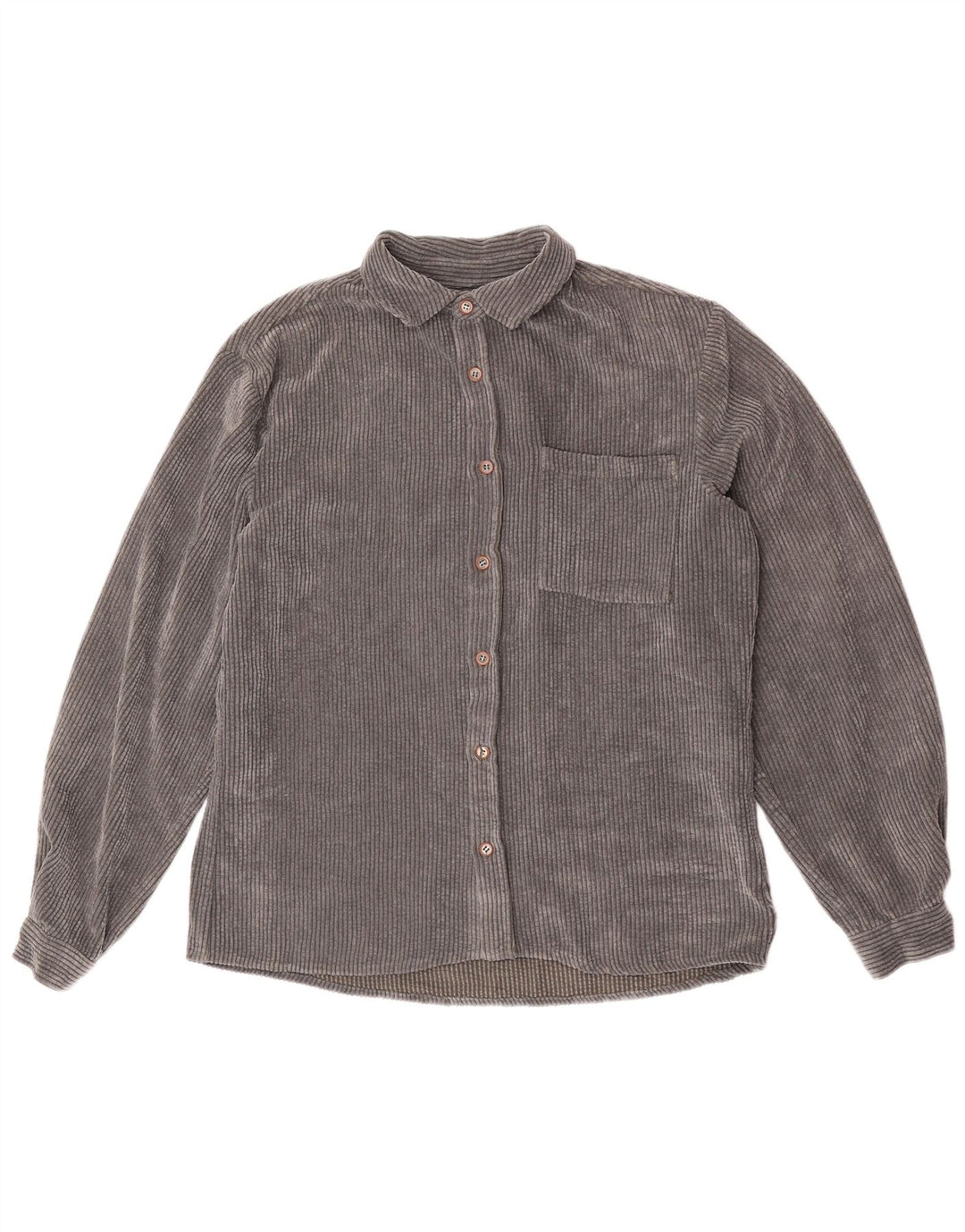 Camicia da uomo in velluto a coste dalla vestibilità comoda ZARA Grigio medio