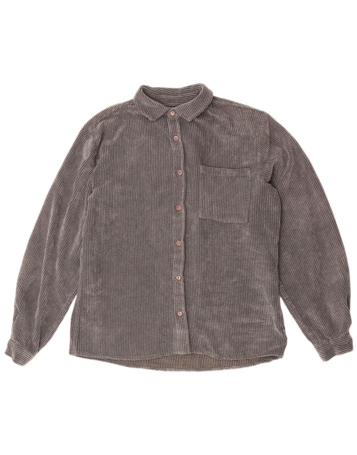 Camicia da uomo in velluto a coste dalla vestibilità comoda ZARA Grigio medio