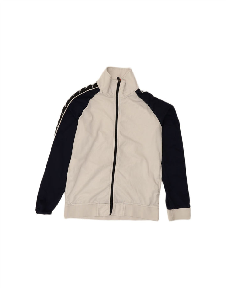 KAPPA Mens Tracksuit Top Jacket XS White Colourblock Polyester Vintage Kappa and Second-Hand Kappa from Messina Hembry 