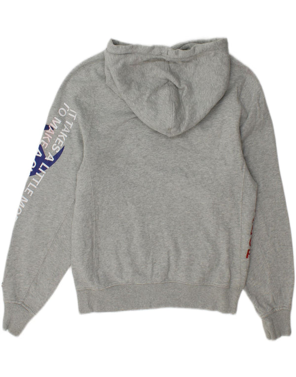 Maglione con cappuccio grafico da uomo Champion piccolo cotone chiazzato grigio