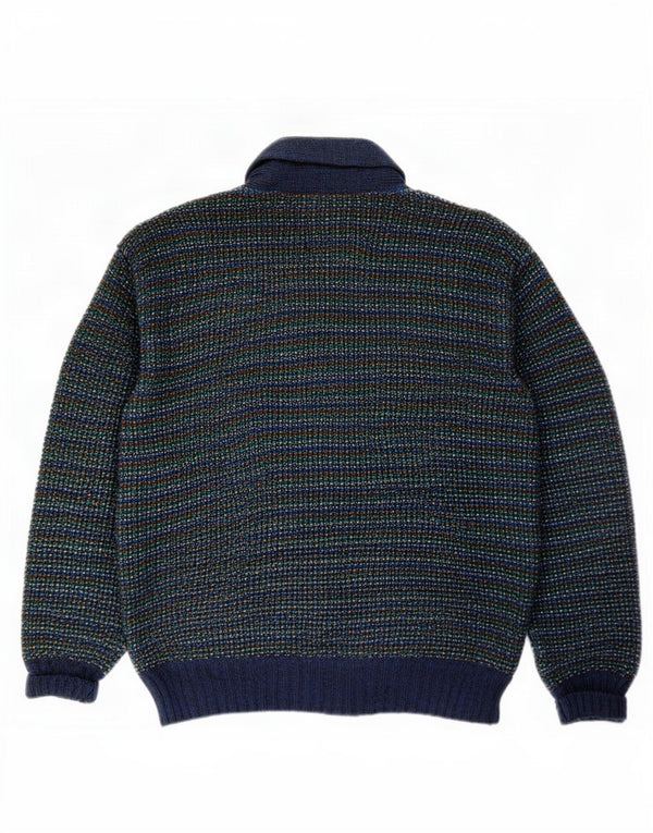 Missoni Maglione Cardigan da Uomo in Lana a Righe Medie Multicolori