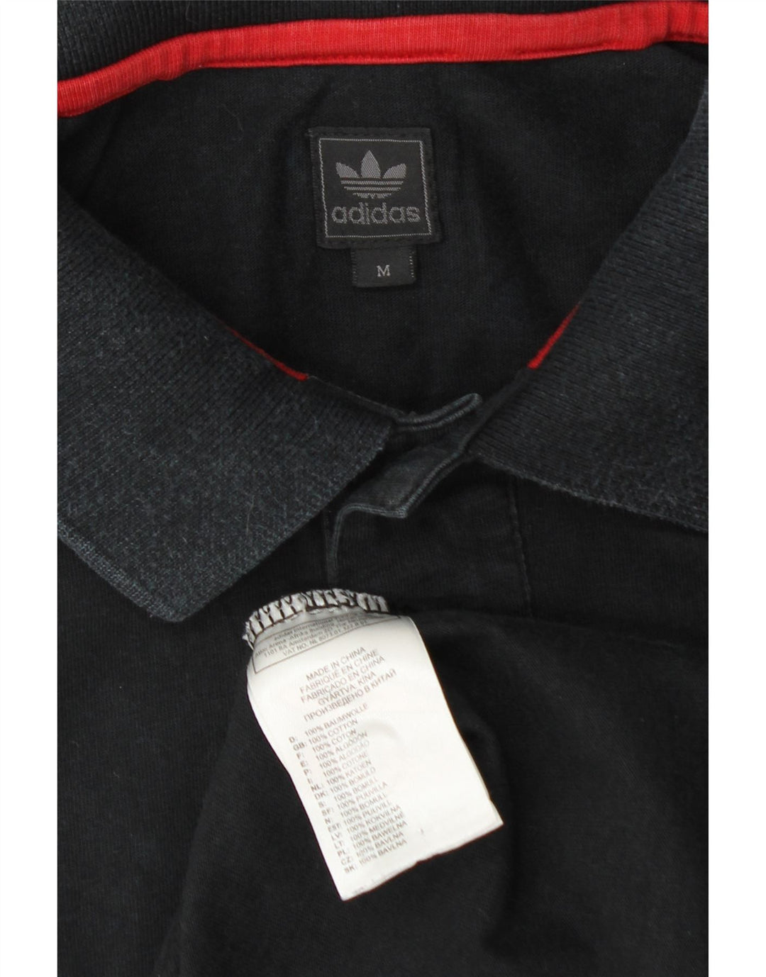 Polo Adidas da uomo in cotone color block medio nero