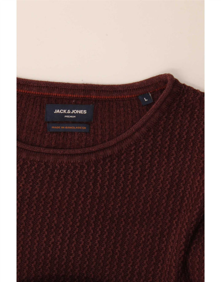 Maglione maglione girocollo da uomo Jack & Jones grande bordeaux