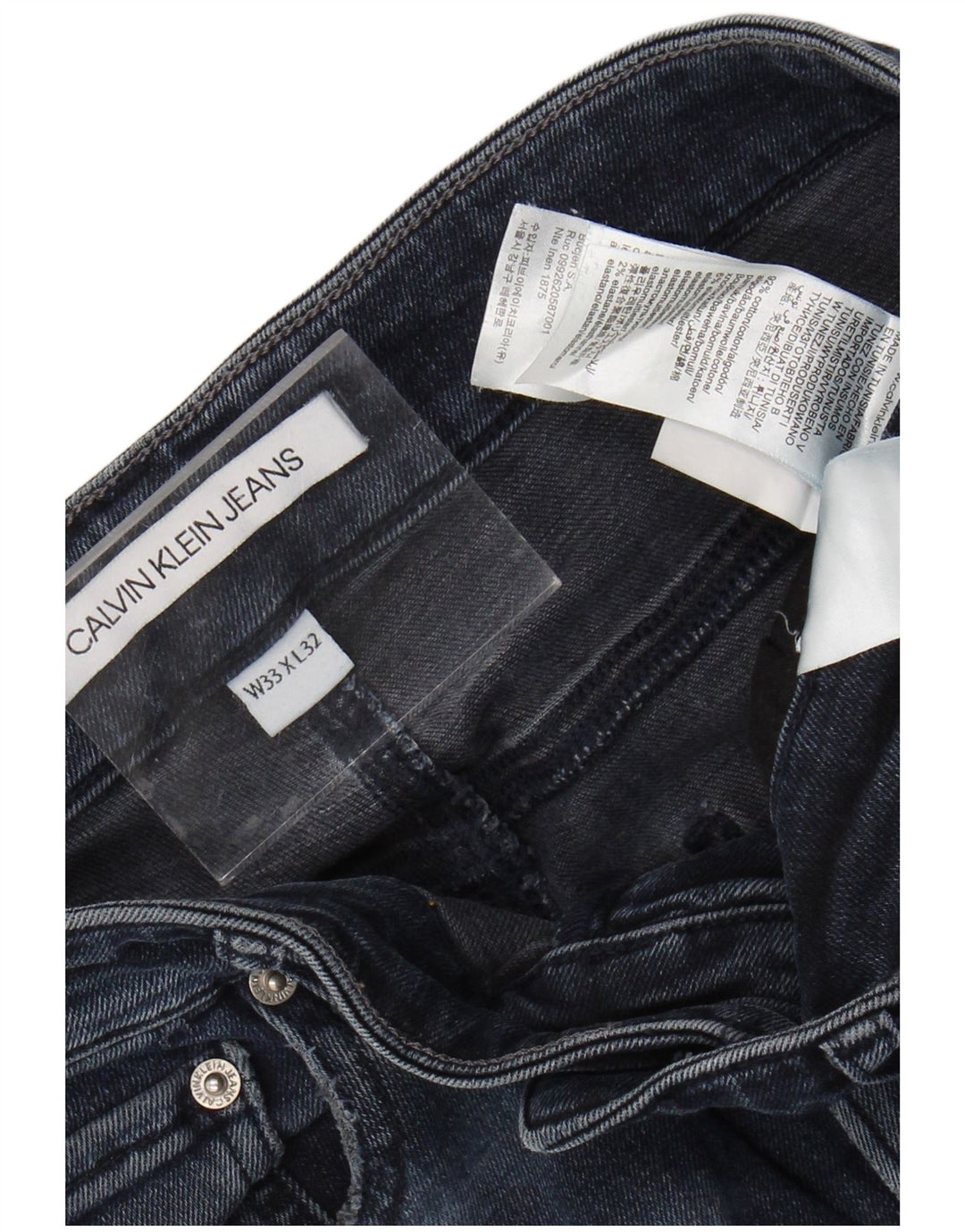CALVIN KLEIN Jeans slim da uomo W33 L32 cotone blu navy