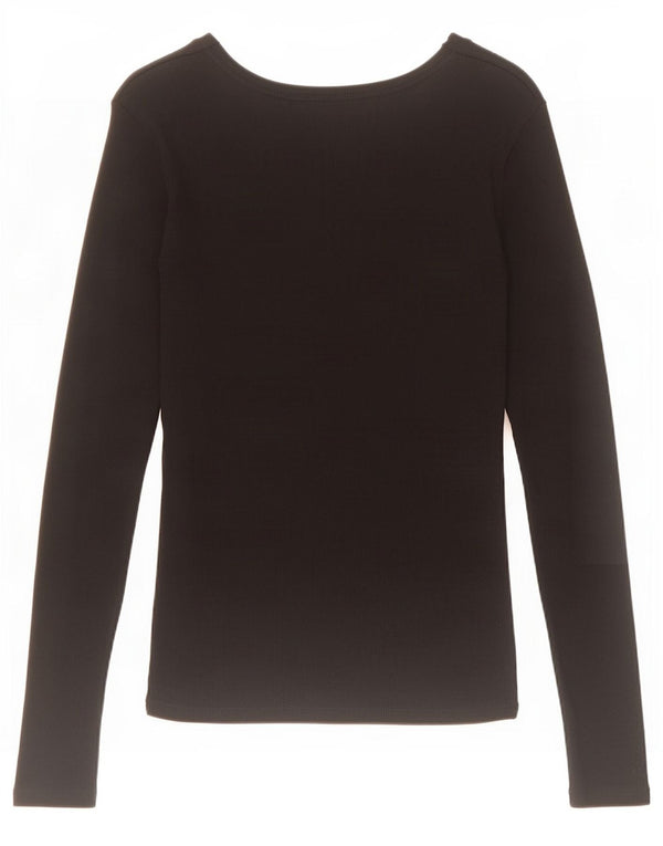 Top Zara da donna a maniche lunghe UK 12 medio nero